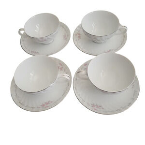 Gold Standard Cup and Saucer Quality Porcelain China Made in Japan MCM Set of 4